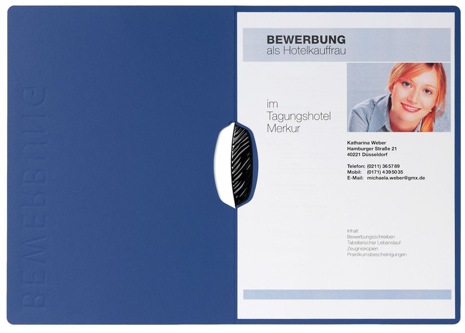 22007_02_web589345b8419b9 PAGNA Bewerbungsmappe ´Swing´, DIN A4, aus Karton, blau