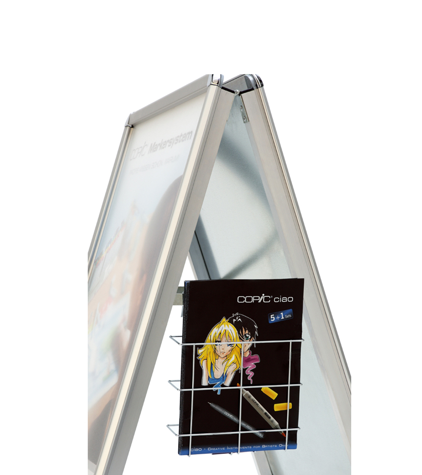 00015_17_Korbgross magnetoplan Plakatständer SP A0, silber/silber eloxiert