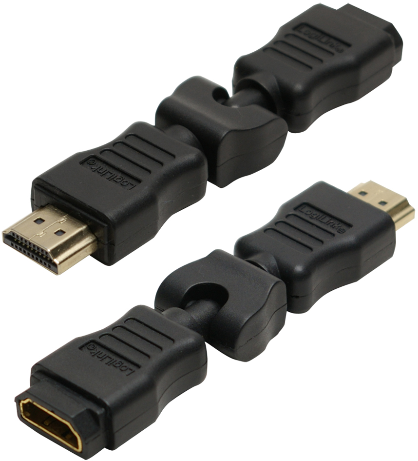 AH001258931dd15a676 LogiLink Adapter, HDMI Kupplung - HDMI Stecker, 270 Grad