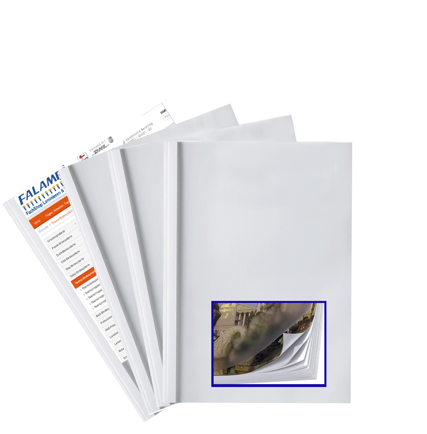 50 Thermobindemappen Premium,  matt/weiß, 1.5 mm