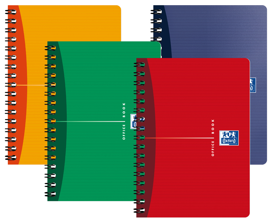 002262-farben Oxford Office Spiralheft, 90 x 140 mm, kariert, 50 Blatt