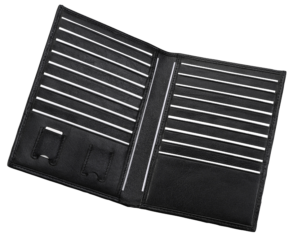 42004 Alassio Visitenkarten-/Kreditkarten-Etui, Leder, schwarz