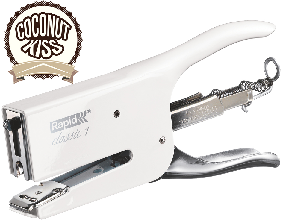 50004915893500d2f2cf Rapid Heftzange Classic K1 Retro Coconut Kiss, weiß