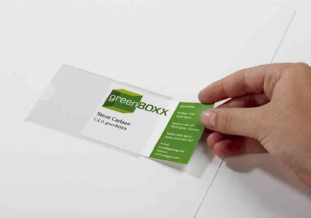 DURABLE selbstklebende Visitenkartentaschen 105 x 65 mm