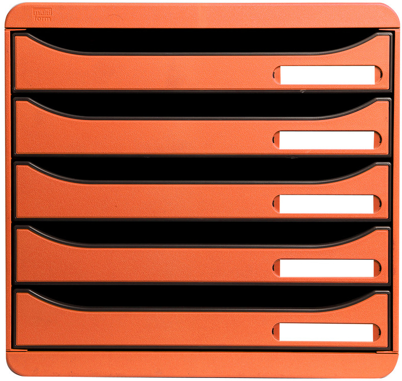 309788DQxC7byAxzDpAJ EXACOMPTA Schubladenbox BIG-BOX PLUS, 5 Schübe, mandarine