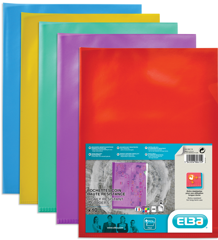 61680615589340f692637 ELBA Sichthüllen, transparent, DIN A4, aus PVC, gelb