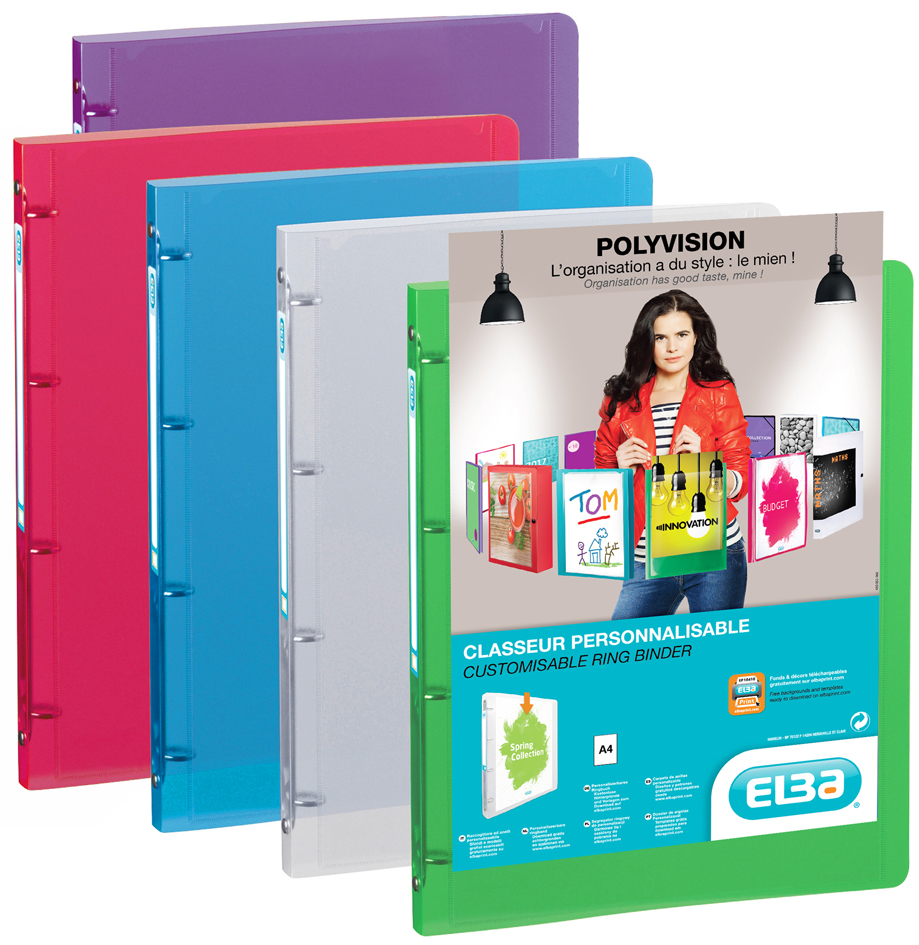 3353071005893239f09b26 ELBA Präsentations-Ringbuch POLYVISION, 30 mm, blau