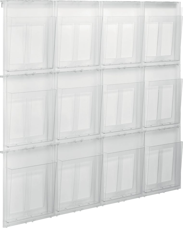 H68111_02_E_2_300 helit Wanddisplay ´the placativ´, 6 x DIN A4 hoch, glasklar