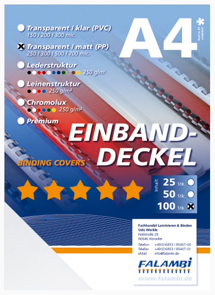 165ee7afe2f041477461f2bb893f4412 PolyCovers Premium matt, DIN A4 - 300 mic. - 0,3 mm