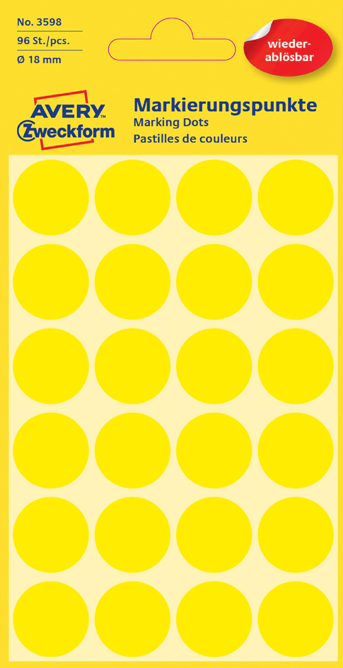 3598_pac58935910c8d4c AVERY Zweckform Markierungspunkte, ablösbar, 8 mm, grün