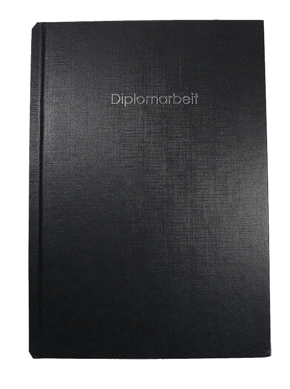 Bucheinband Hardcover ST, Prägung DIPLOMARBEIT, schwarz