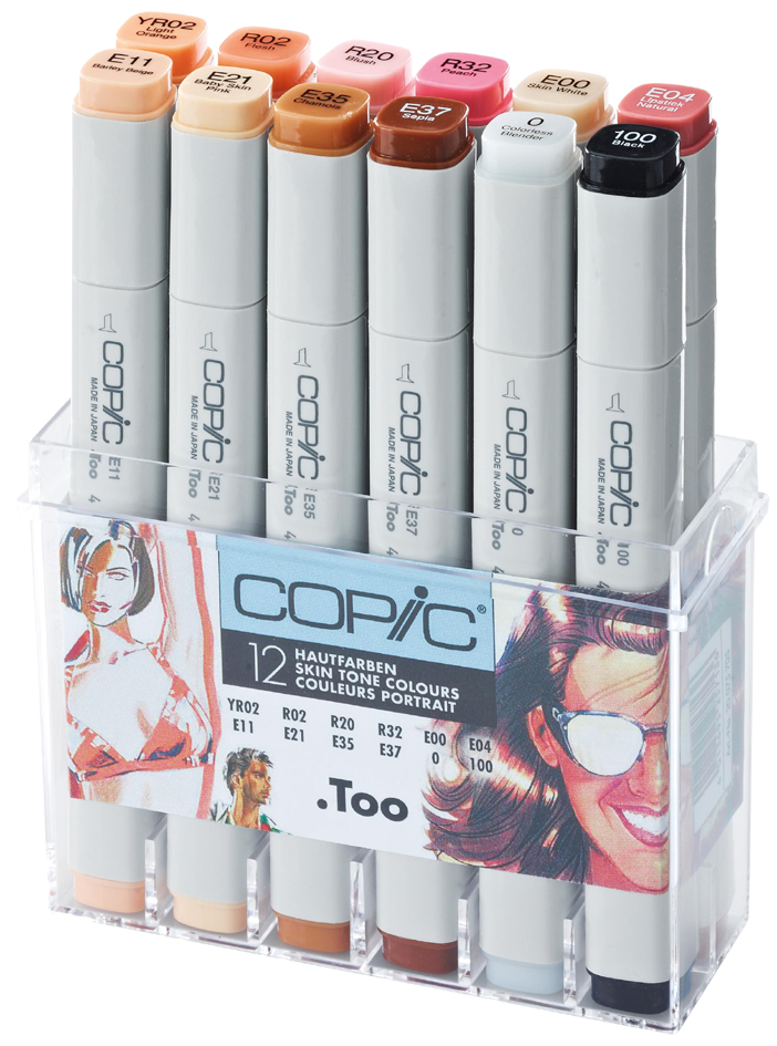 20075705 COPIC Profi Marker, 12er Set Hautfarben