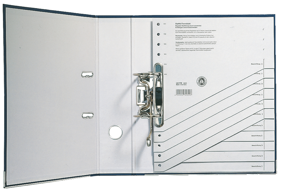 16510085-Anw LEITZ Staffel-Trennblätter, DIN A4 Überbreite, grau