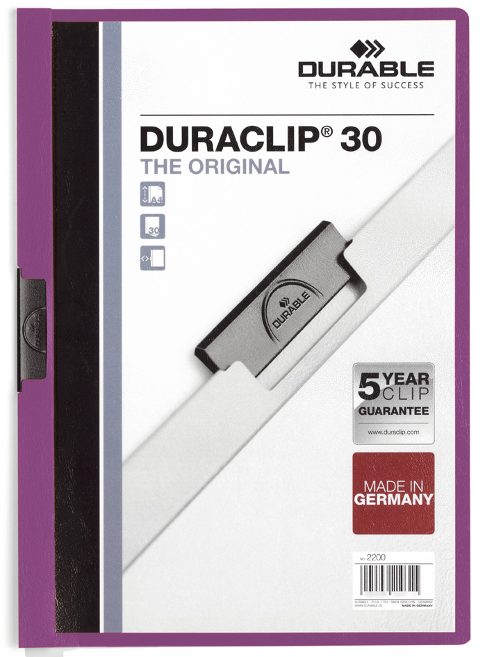 2200_12_GEN_A589374c49f5c9 DURABLE Klemmhefter DURACLIP ORIGINAL 30, DIN A4, hellblau