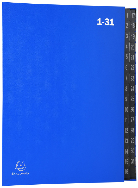 57042E EXACOMPTA Pultordner, DIN A4, 1-31, 32 Fächer, rot