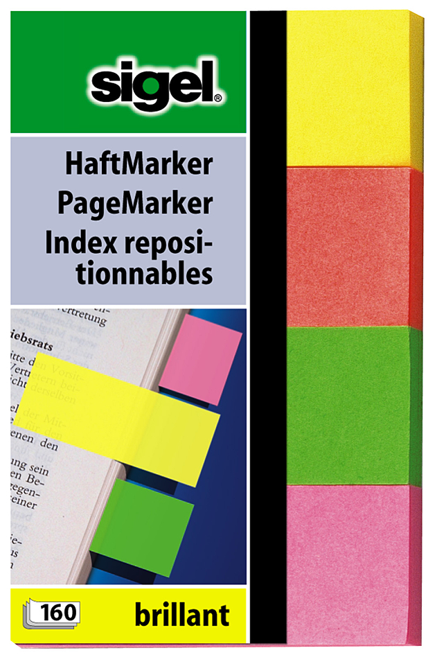 KHN630 sigel Haftmarker Brillant, 50 x 20 mm, 160 Blatt