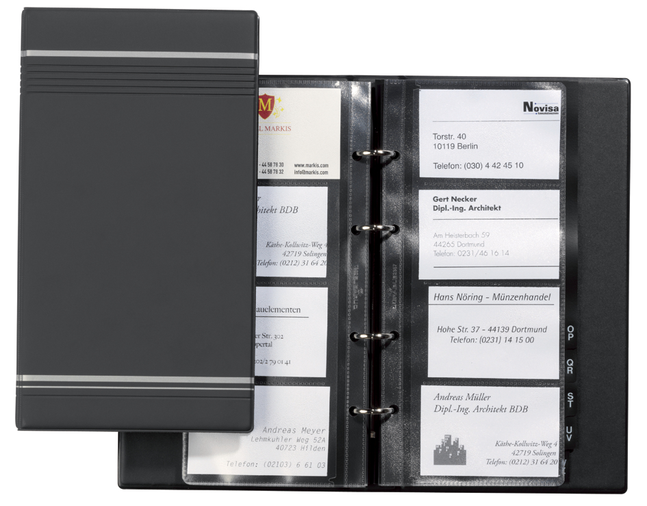 2385_58_GEN_B589375f0aa5fc DURABLE Visitenkarten-Ringbuch VISIFIX, schmal, anthrazit
