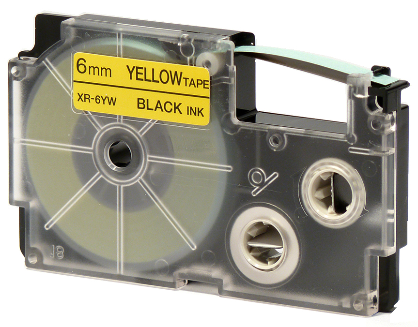 CAS_XR-6YW1-YELLOW_BLACK_128058932d0ce227f CASIO XR Schriftbandkassette, schwarz auf weiß, 18 mm / 8 m