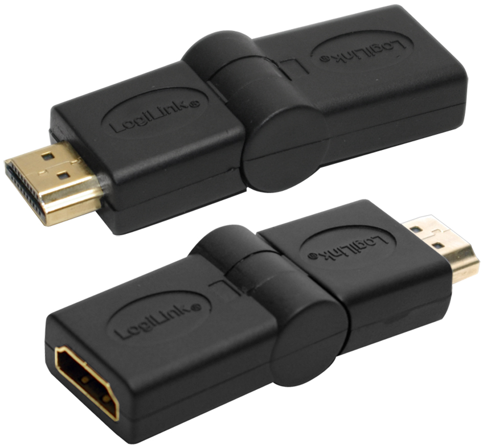 AH0011 LogiLink Adapter, HDMI Kupplung - HDMI Stecker, 180 Grad