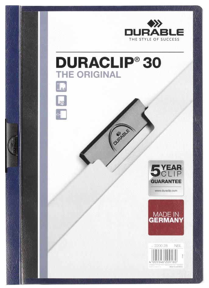 2200-28-durable589374c216548 DURABLE Klemmhefter DURACLIP ORIGINAL 30, DIN A4, hellblau