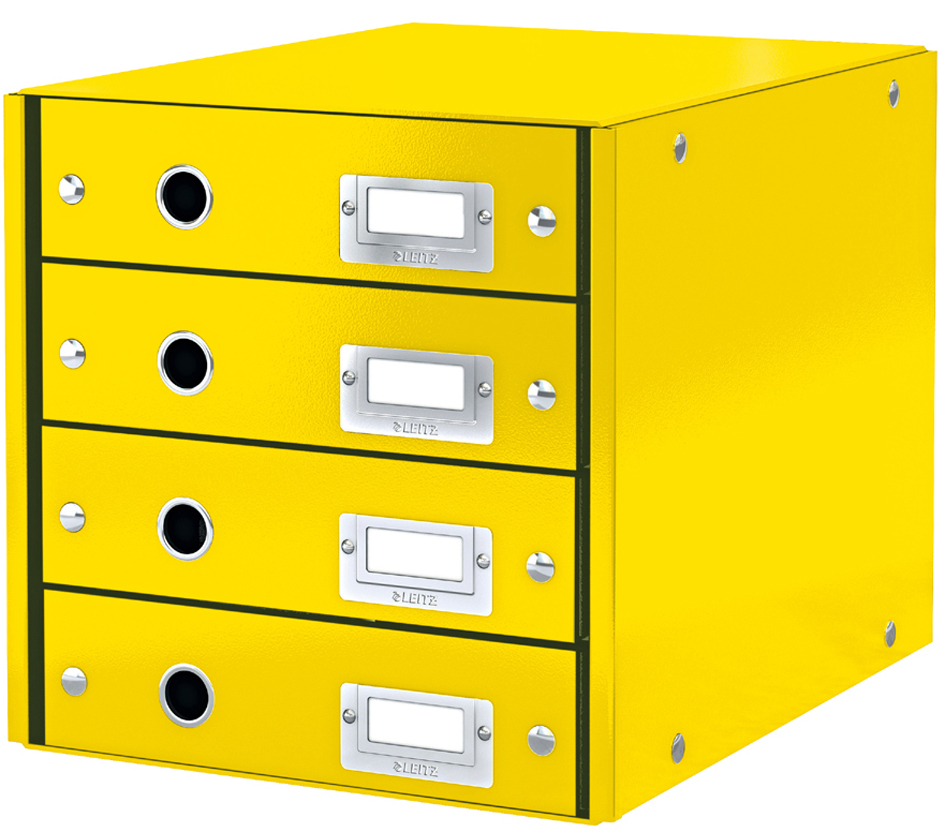 60490016 LEITZ Schubladenbox Click & Store WOW, 4 Schübe, gelb
