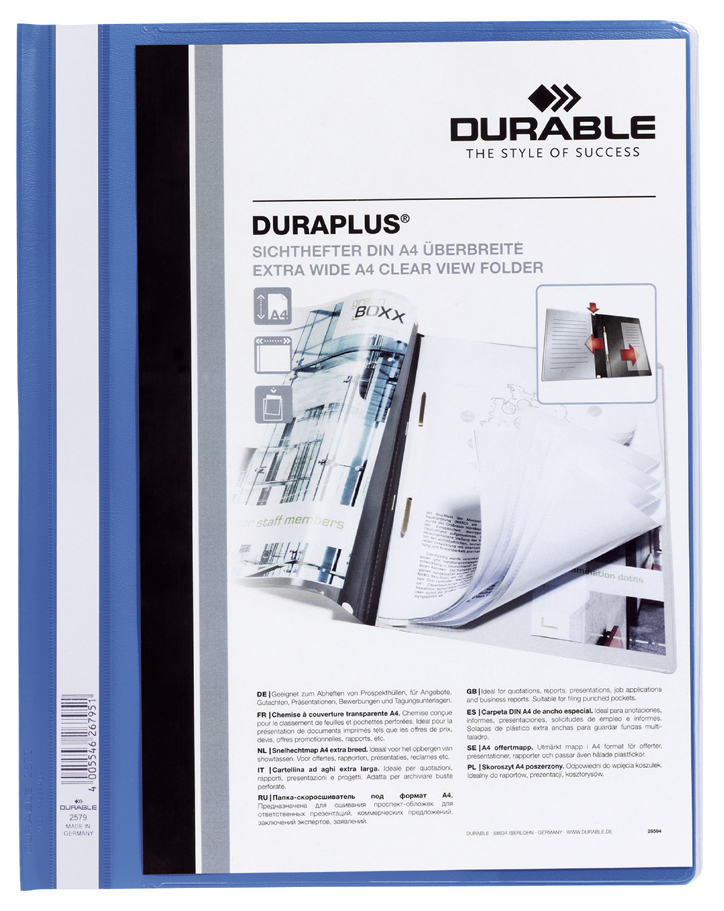 2579_06_GEN_A5893769f8fc63 DURABLE Schnellhefter DURAPLUS, DIN A4, blau, überbreit