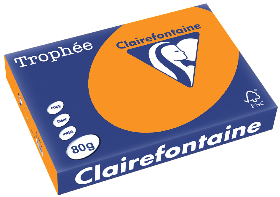 ce4f730be545aadb9af89a74bbea4fb2 Clairefontaine Trophée Papier 2978C, A4, 80 g/m² - neonorange - neonorange