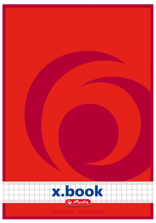 0071753800615893578a194b0 herlitz Briefblock x.book, A5, ungelocht, 50 Blatt, kariert