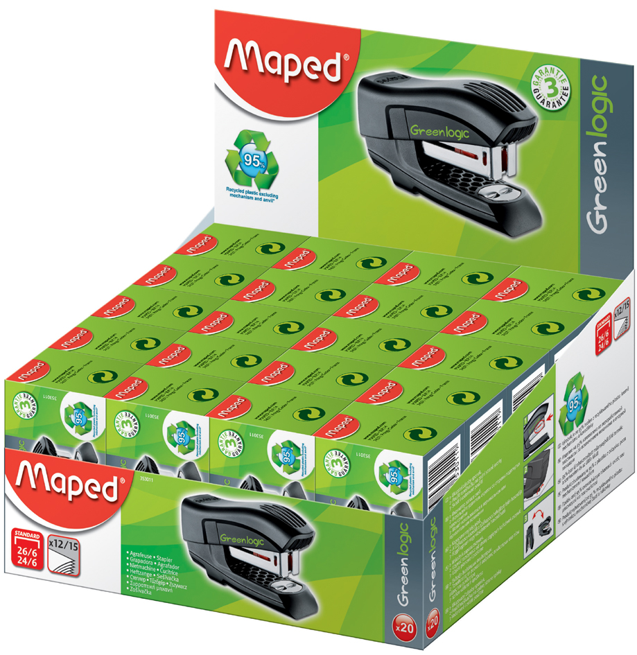 353011_pa_cd Maped Heftgerät Mini Standard Greenlogic, 20er Display