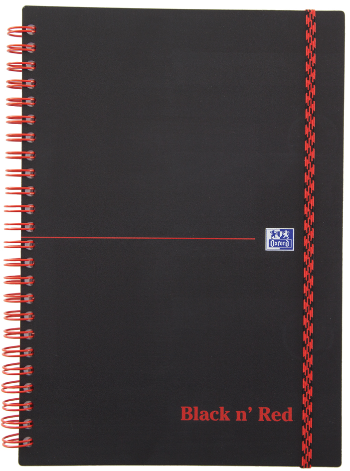 400047655 Oxford Black n´ Red Collegeblock, DIN A4, kariert, PP