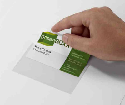 DURABLE selbstklebende Visitenkartentaschen 90 x 57 mm, oben offen