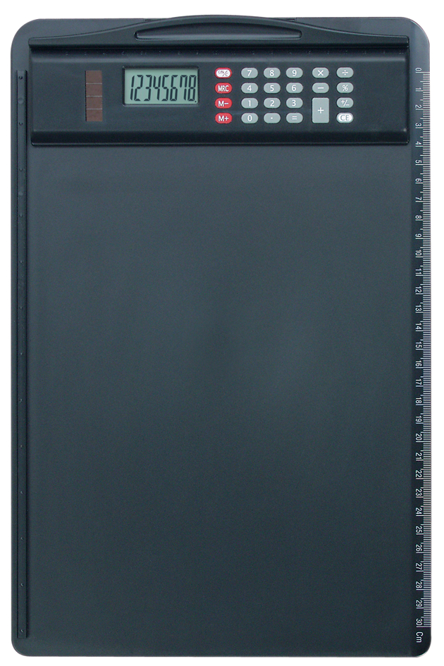 008558933035b6913 Alassio Klemmbrett, DIN A4, mit Taschenrechner, schwarz
