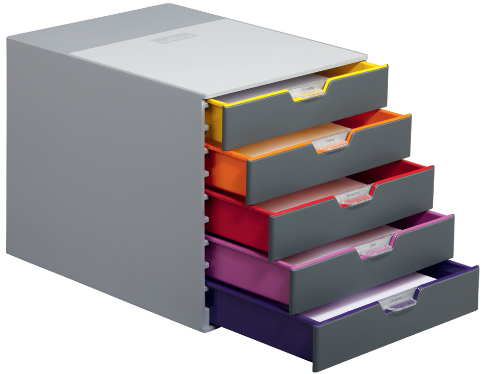 DURABLE Schubladenbox VARICOLOR 5, mit 5 Schubladen