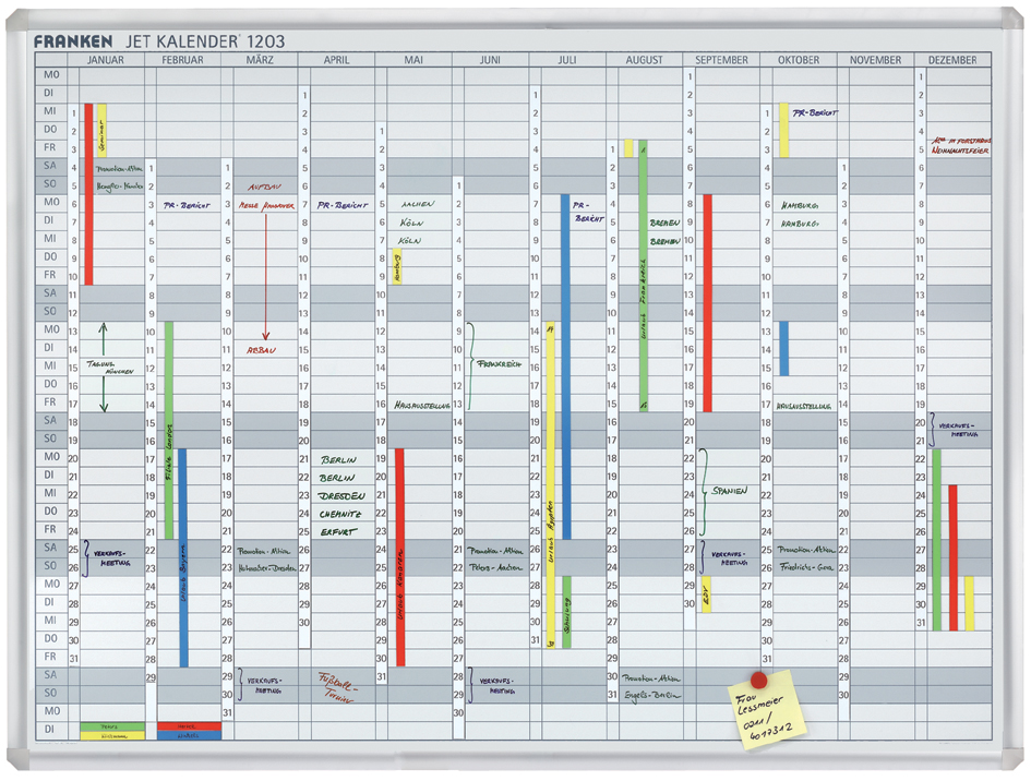 JK1203589353927a6b8 FRANKEN Datumstreifen für Planungstafel JK1203, weiß