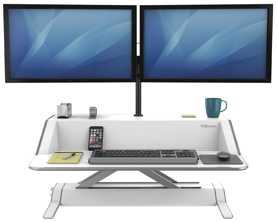0009901_SitStand_White_Front-Kopie Fellowes Sitz-Steh Workstation Lotus, weiß