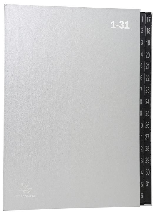 57037E EXACOMPTA Pultordner, DIN A4, 1-31, 32 Fächer, rot