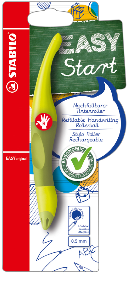 STABILO Tintenroller EASYoriginal, für Rechtshänder, limone