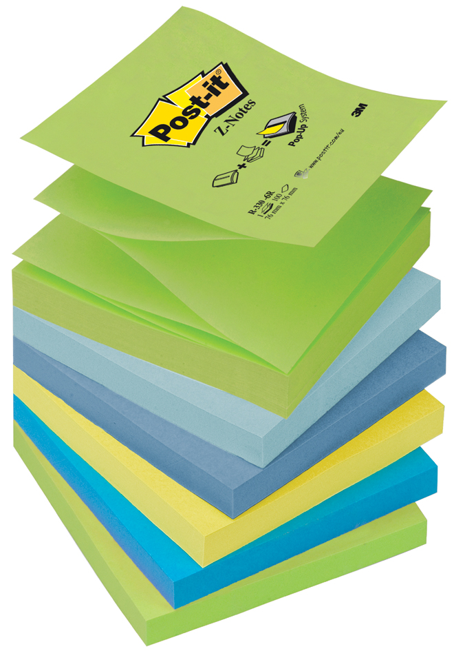 R330_6R589372be98b03 Post-it Haftnotizen Z-Notes, 76 x 76 mm, 6-farbig