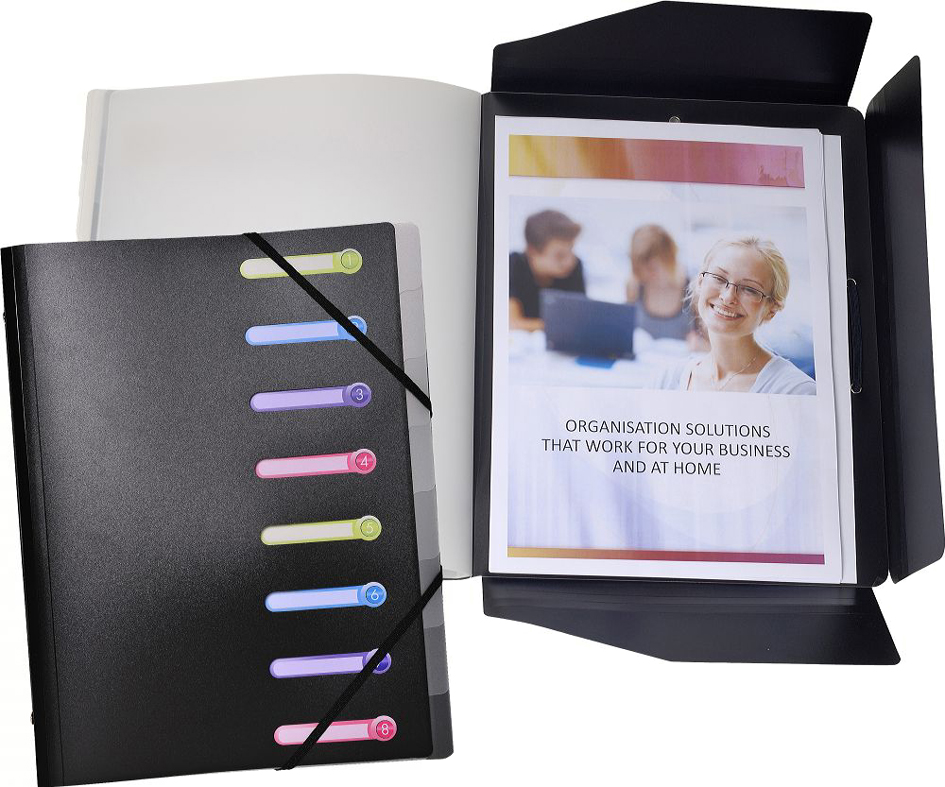 56181E_258936fecbc122 EXACOMPTA Ordnungsmappe, DIN A4, PP, 12 Fächer, schwarz