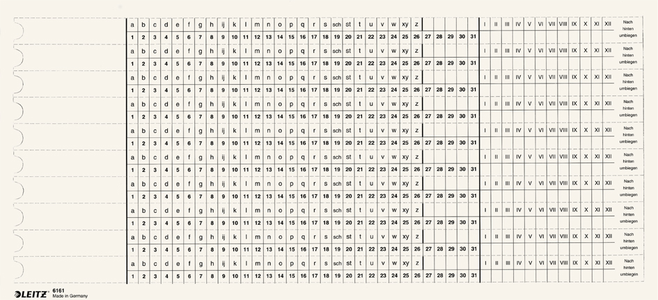 61610001_Skala15893672cf1554 LEITZ Organisations-Streifen, Skala 3 / Skala 4, weiß