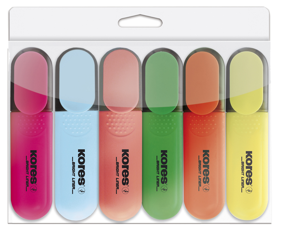 TM36160589336716b5be Kores Textmarker ´BRIGHT LINER´, 6er Etui