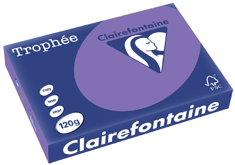 52ae199fca8f25a0db54a9cc66123ad5 Clairefontaine Trophée Papier 1220C, A4, 120 g/m² - violett - violett