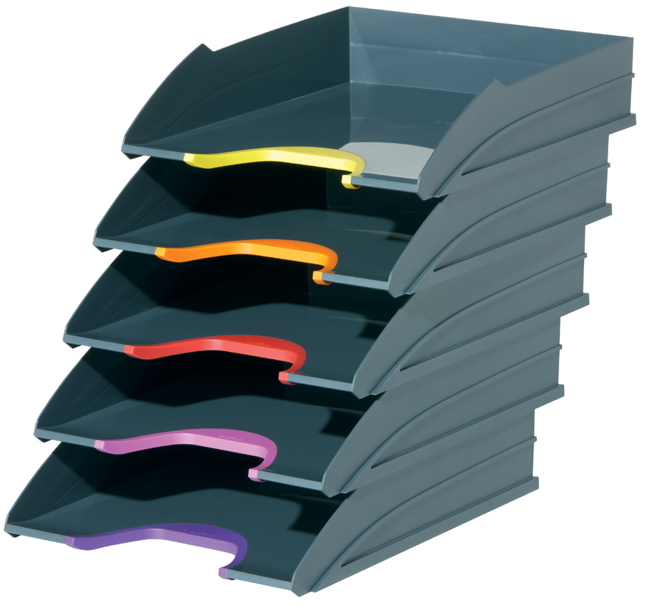 DURABLE Briefablagen-Set VARICOLOR, grau / farbiger Verlauf