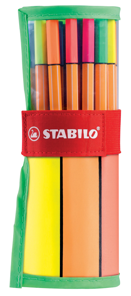 STABILO Fineliner point 88, 30er Rollerset, orange/weiß