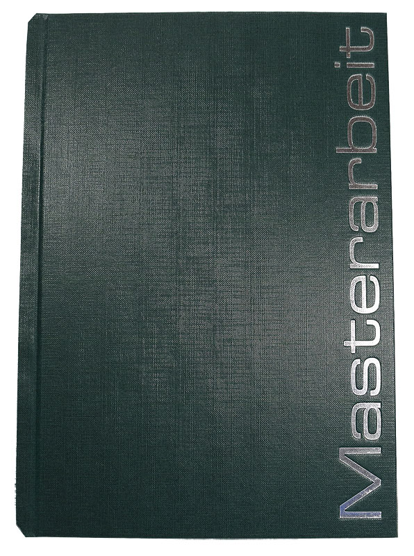 Bucheinband Hardcover NEWLINE, grün, Prägung MASTERARBEIT - grün - Masterarbeit