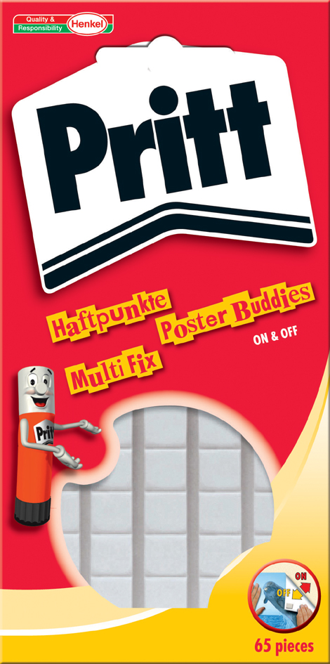9H-PGP55_Multi-Fix_Haftpunkte Pritt Klebepads Multi-Fix, wieder ablösbar, weiß