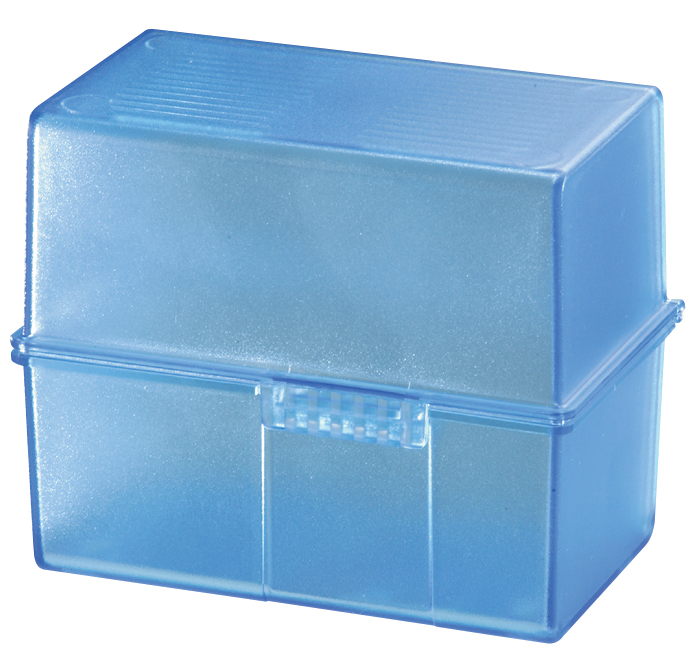 977_6458936ad7bf1f4 HAN Karteikasten, DIN A7 quer, Kunststoff, blau-transluzent