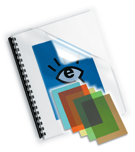 0b612bae0a6b84302513a4629cd317c9 Deckelfolien DIN A4, GBC/ibico, HiClear, farbig, 180mic - blau - blau