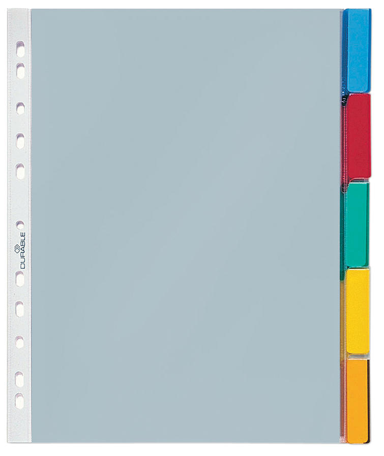 6630 DURABLE Hüllenregister, A4, 5-teilig, 1 - 5, transparent