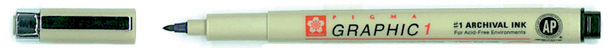 XSDK1 SAKURA Grafikstift PIGMA GRAPHIC 1, schwarz